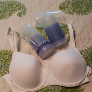 34B nursing bra and 2 Adiri bottles